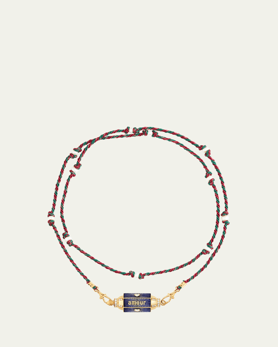 18K Yellow Gold Amour Toujours Diamond Locket Necklace